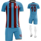 Acr Giyim - Çizgili - Kişiye Özel Futbol Forması Takımı - 4 Yaş - Bordo