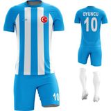 Acr Giyim - Çizgili - Kişiye Özel Futbol Forması Takımı - XS - Mavi