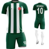 Acr Giyim - Çizgili - Kişiye Özel Futbol Forması Takımı - Yeşil