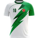 ACR Giyim Futbol Forması Kişiye Özel Şimşek Modeli 30 Derecede Yıkanabilir - Yeşil - Beyaz