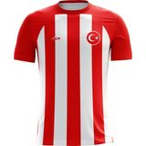 ACR Giyim Kişiye Özel Futbol Forması, Hediyelik Forma Tek Üst Klasik Çubuklu Modeli - Kırmızı - Beyaz - 2XL