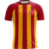 ACR Giyim Kişiye Özel Futbol Forması, Hediyelik Forma Tek Üst Klasik Çubuklu Modeli - Sarı - Kırmızı - 2XL