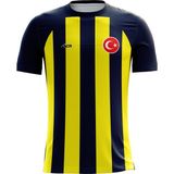 ACR Giyim Kişiye Özel Futbol Forması, Hediyelik Forma Tek Üst Klasik Çubuklu Modeli - Sarı - Lacivert - 7 - 8 Yaş