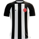 ACR Giyim Kişiye Özel Futbol Forması, Hediyelik Forma Tek Üst Klasik Çubuklu Modeli - Siyah - Beyaz - XL