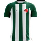 ACR Giyim Kişiye Özel Futbol Forması, Hediyelik Forma Tek Üst Klasik Çubuklu Modeli - Yeşil - Beyaz - XL