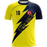 ACR Giyim Kişiye Özel Futbol Forması, Hediyelik Forma Tek Üst Şimşek Modeli - Sarı - Lacivert