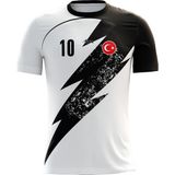 ACR Giyim Kişiye Özel Futbol Forması, Hediyelik Forma Tek Üst Şimşek Modeli - Siyah - Beyaz - 7 - 8 Yaş