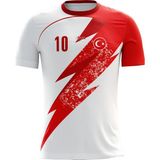 ACR Giyim Kişiye Özel Şimşek Modeli Futbol Forması, Hediyelik Tek Üst Sezonluk - Kırmızı - Beyaz