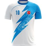 ACR Giyim Kişiye Özel Şimşek Modeli Futbol Forması Hediyelik Tek Üst Sezonluk - Mavi - Beyaz - 3XL