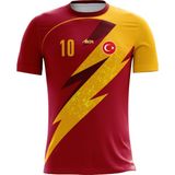 ACR Giyim Kişiye Özel Şimşek Modeli Futbol Forması Hediyelik Tek Üst Sezonluk - Sarı - Kırmızı - XL