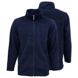 ACR Giyim Lacivert Bato Yaka Tam Fermuarlı ve Cepli Outdoor Polar Ceket - 4XL