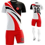 ACR Giyim - Lale - Kişiye Özel Futbol Forması Takımı - XS - Kırmızı - Siyah