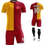 Acr Giyim - Sarı Kırmızı 19 - Kişiye Özel Futbol Forması Takımı - XS - Sarı - Kırmızı