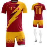 Acr Giyim - Şimşek - Kişiye Özel Futbol Forması Takımı - 7 - 8 Yaş - Sarı - Kırmızı