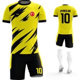 Acr Giyim - Split Modeli - Kişiye Özel Futbol Forması Takımı - 3 - 4 Yaş - Sarı - Siyah