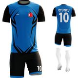 ACR Giyim - Taç - Kişiye Özel Futbol Forması Takımı - 11 - 12 Yaş - Mavi