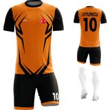 ACR Giyim - Taç - Kişiye Özel Futbol Forması Takımı - 7 - 8 Yaş - Turuncu