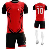 ACR Giyim - Taç - Kişiye Özel Futbol Forması Takımı - Kırmızı - Siyah