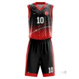 ACR Giyim Tekstil Forma Baskı Basketbol Forması Kırmızı & Siyah Model B2402 - Kişiye Özel İsim ve Numara Yazılabilir Dijital Baskı