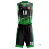 ACR Giyim Tekstil Forma Baskı Basketbol Forması Kişiye Özel Basketbol Forması Alt Üst Takım Hediyelik Forma B2402 Yeşil Siyah