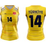 ACR Giyim Voleybol Forması Sultan Model - Kişiye Özel Isim ve Numara Yazılabilir, Dijital Baskı Tasarım Tek Üst - 3XL