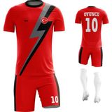 ACR Giyim - Yıldırım - Kişiye Özel Futbol Forması Takımı - 11 - 12 Yaş - Kırmızı - Siyah
