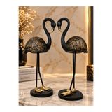 ACRES 2'li Şık Dekoratif Flamingo Biblo 27x11 Cm Dekorasyon Polyester Ev Ofis Salon Hediyelik Obje
