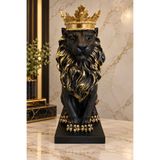 ACRES Aslan Kral Biblo 14x34 cm Polyester Döküm Dekoratif Biblo Heykel Ev Ofis Salon Hediyelik Obje