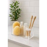 Acria Tek Bölmeli Çok Amaçlı Düzenleyici Şeffaf Pleksi Organizer Banyo Mutfak Masaüstü Organizeri - 15 x 7 x 9 cm