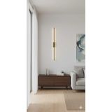 ACROLITE 70CM Modern Dekoratif Çubuk Led Duvar Aplik (Dikdörtgen Rozanslı) Bronz 6500K