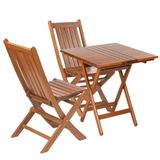 Acropol Atina Ahsap Bahce Balkon Takimi: 70X70 Masa + 2 Sandalye Katlanir Set