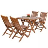 Acropol - Atina Katlanır Ahşap Takım: 80X120 Masa + 4 Sandalye Set