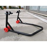 ACS Motosiklet Kaldırma Sehpası (Paddock Stand) Siyah Güçlü Tekerler ile 3 Parça Pratik Kurulum