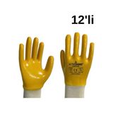 Activehand ACTİVEHAND AC-02 PLUS Tam Kaplı Sarı Nitril Profesyonel İş Eldiveni 12'li - Sarı - Beyaz - 9