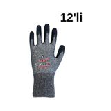 Activehand ACTİVEHAND FLX-614 Lateks Kaplı Yüksek Tutuş Kabiliyetli Hassas Montaj Profesyonel İş Eldiveni 12'li - Siyah - Gri - 9