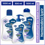 Activex Antibakteriyel Sıvı Sabun Hassas 1,5 LT + 1 LT + 500 Ml Nemlendirici İçerir