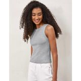 Actiwear Kadın Fitilli Halter Yaka Örme Atlet T-Shirt - Gri
