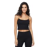 ACTRİS Siyah Ip Askılı Crop Top Astarlı Büstiyer Bluz Siyah L