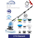Acura AC-100 SpinScrubber 9 Başlıklı Şarjlı Temizlik Fırçası | Kablosuz Kullanım, 2 Kademeli Hız Ayarı, 120 Dk Çalışma Süresi, Suya Dayanıklı Gövde, Güçlü Tork Motoru