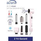Acura Ac-95 Airstyle Negatif Iyonlu 6in1 Saç Şekillendirme ve Kurutma Seti - Pembe