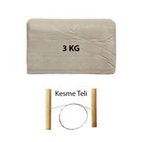 ACUTO Beyaz Seramik Hamuru 3 kg Seramik Çamuru Çamur Kesme Teli Seramik Kili Şekillendirme Seti