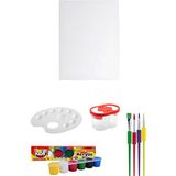 Acuto Funny Kids 6X15 ml Akrilik Boya Seti Tuval Seti 25X35 Su Kabı Resim Paleti Çocuklar Için Boyama Seti