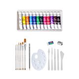 ACUTO Red Apple Yağlı Boya Seti Keep Smile Fırça Seti Plastik Spatula Seti Dereceli Kalem Resim Paleti
