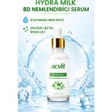 Acvit Hydra Milk 8D Nemlendirici Serum – 30 Ml | 8d Hyaluronik Asit Kompleksi Ve Argan Sütü Ile 8 Katmanlı Nem Zinciri, Vegan Formül, 30 Ml
