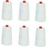 ACY STORE Çuval Ağzı Dikiş Makinesi Ipi 6 Bobin, 1 Bobin 900 Metre Beyaz Dikiş Ipi