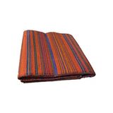 ACY STORE Dış Mekan İçin Katlanabilir Plastik Hasır Kilim Çift Dikişli Hafif ve Renkli Desenli - Kırmızı