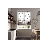 AD Home Kelebekler ve Çiçekler Baskılı Stor Perde - Güneşlik Perdesi - Salon Perdesi (393_S) (A+ KALİTE)