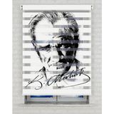 AD Home Mustafa Kemal Atatürk Baskılı Zebra Perde - Gece Gündüz - Genç Odası Perdesi, Salon Perdesi | Kokusuz Mürekkeple Basılmış Zebra Perdeler ile Sende Tarzını Yansıt! | 1 Dakikada Pratik Montaj - 130 x 200 cm - Renkli
