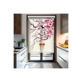 AD Home Pembe Çiçekler Baskılı Stor Perde - Güneşlik - Mutfak, Salon, Yatak Odası Perde(506_S) (A+ KALİTE)