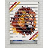 AD Home Renkli Aslan Baskılı Zebra Perde - Gece Gündüz - Erkek Çocuk Odası Perdesi | Kokusuz Mürekkeple Basılmış Zebra Perdeler ile Sende Tarzını Yansıt! | 1 Dakikada Pratik Montaj - 200 x 180 cm